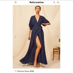 Reformation Winslow Dress, Dark Blue, Size S